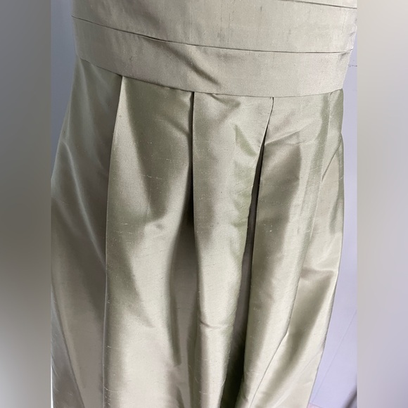 Ann Taylor Silk Fully Lined Strapless Celery Green Cocktail Dress Size 10 - Picture 3 of 13